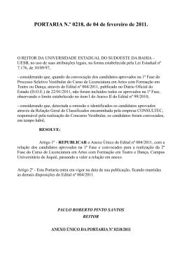 PORTARIA N.&ordm; 0218, de 04 de fevereiro de 2011.