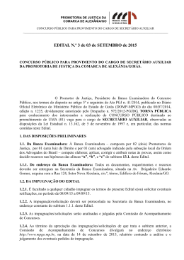 EDITAL DE CONCURSO PARA PROVIMENTO DOS