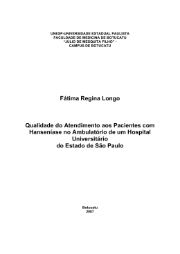 F&aacute;tima Regina Longo Qualidade do Atendimento aos Pacientes