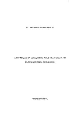 f&aacute;tima regina nascimento a forma&ccedil;&atilde;o da cole&ccedil;&atilde;o de ind&uacute;stria