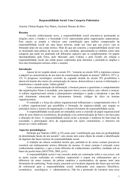 1 Responsabilidade Social: Uma Categoria Poliss&ecirc;mica