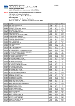 Convocação de Candidatos com Local de Prova