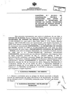 Convênio - 05/2012 - Secretaria de Estado de Defesa Social