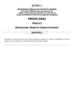 PROVA ORAL - CESPE / UnB
