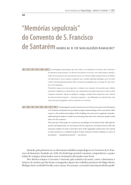"Mem&oacute;rias sepulcrais" do Convento de S. Francisco de Santar&eacute;m