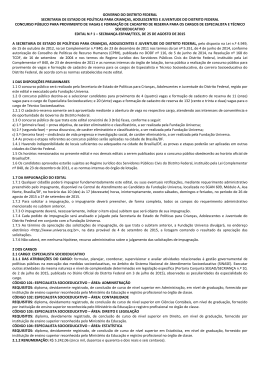 GOVERNO DO DISTRITO FEDERAL SECRETARIA DE