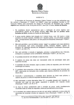 MINISTÉRIO PÚBLICO FEDERAL SECRETARIA DE CoNcuRsos