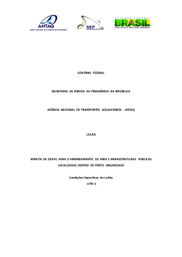 GOVERNO FEDERAL SECRETARIA DE PORTOS DA
