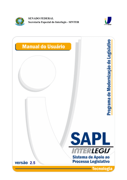 SENADO FEDERAL Secretaria Especial do Interlegis