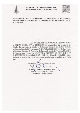 GOVERNO DO DISTRITO FEDERAL SECRETARIA DE