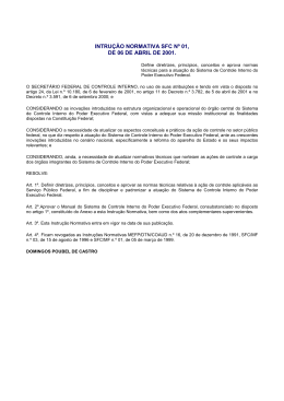 INTRU&Ccedil;&Atilde;O NORMATIVA SFC N 01-2001