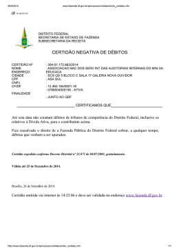 DISTRITO FEDERAL SECRETARIA DE ESTADO DE - FONAI-MEC