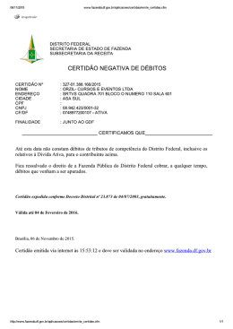 -\ DISTRITO FEDERAL " SECRETARIA DE ESTADO DE FAZENDA