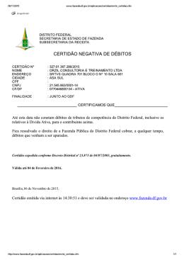 distrito federal secretaria de estado de fazenda subsecretaria da