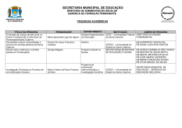 SECRETARIA MUNICIPAL DE EDUCA&Ccedil;&Atilde;O