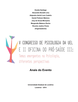 V Congresso de Psicologia da UEL & II Oficina do Pró