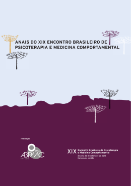 ANAIS DO XIX ENCONtrO BrASIlEIrO DE PSICOtErAPIA E