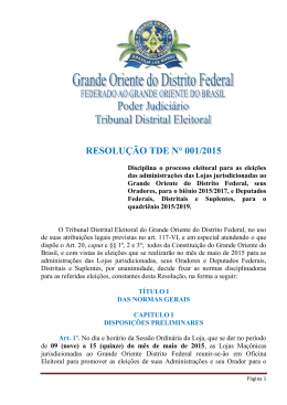 RESOLU&Ccedil;&Atilde;O TDE N&deg; 001/2015