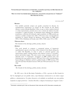 Ideologia Autorit&aacute;ria, Elei&ccedil;&otilde;es e Justi&ccedil;a no Rio Grande do Sul Borgista