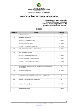 resolução cee/cp n. 004/2009 - Secretaria da Educação do Estado