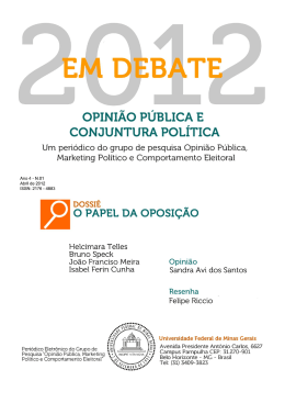 Edi&ccedil;&atilde;o Abril 2012 - Opini&atilde;o P&uacute;blica, Marketing Pol&iacute;tico e