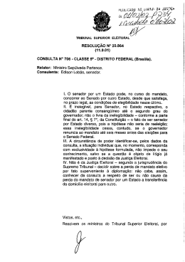 CONSULTA N&deg; 706 - CLASSE 5a - DISTRITO FEDERAL - TRE-RJ