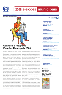 Conhe&ccedil;a o Programa Elei&ccedil;&otilde;es Municipais 2008