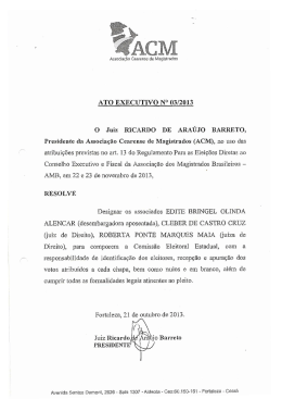 Ato executivo nº3/2013 - Associação Cearense de Magistrados