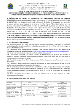Edital de Abertura PROGRAD n&ordm;. 10/2015 - Centro de Sele&ccedil;&atilde;o