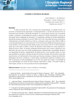 O ENSINO A DISTÂNCIA NO BRASIL Cassío Roberto C. de