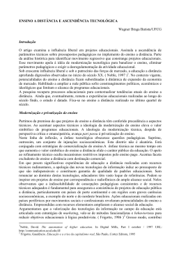 Ensino a dist&acirc;ncia e ascend&ecirc;ncia tecnol&oacute;gica
