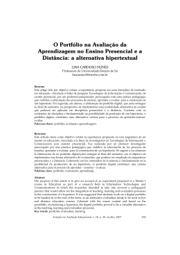 O Portfólio na Avaliação da Aprendizagem no Ensino Presencial e a