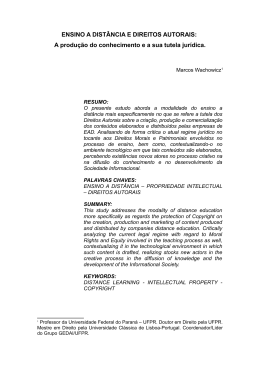 ENSINO A DIST&Acirc;NCIA E DIREITOS AUTORAIS: A produ&ccedil;&atilde;o do
