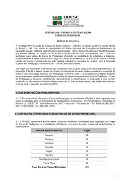 VESTIBULAR &ndash; ENSINO A DIST&Acirc;NCIA/EAD CURSO