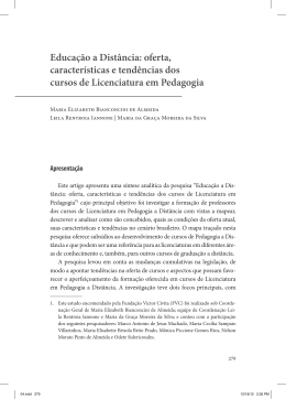 Educa&ccedil;&atilde;o a Dist&acirc;ncia: oferta, caracter&iacute;sticas e tend&ecirc;ncias dos