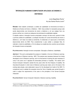 intera&ccedil;&atilde;o humano-computador aplicada ao ensino a dist&acirc;ncia