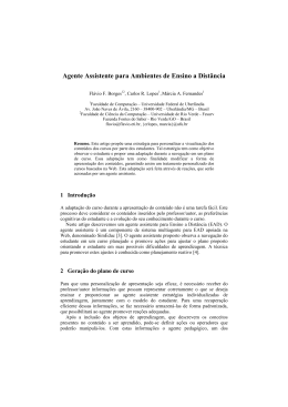Agente Assistente para Ambientes de Ensino a Dist&acirc;ncia