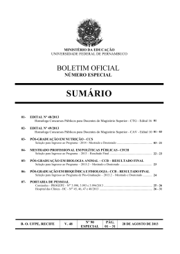 Edital - Universidade Federal de Pernambuco