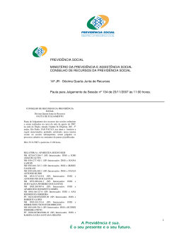 PREVID&Ecirc;NCIA SOCIAL MINIST&Eacute;RIO DA PREVID&Ecirc;NCIA E