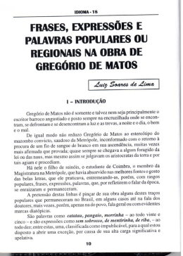 Frases, Expressões e Palavras Populares ou Regionais na Obra de