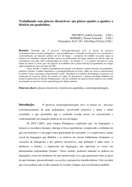 Trabalhando com gêneros discursivos: um gênero quadro a