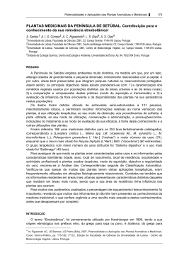 Plantas medicinais da Pen&iacute;nsula de Set&uacute;bal. Contribui&ccedil;&atilde;o para o