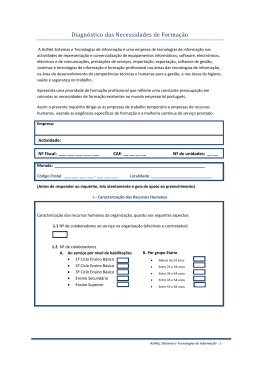 Diagn&oacute;stico das Necessidades de Forma&ccedil;&atilde;o