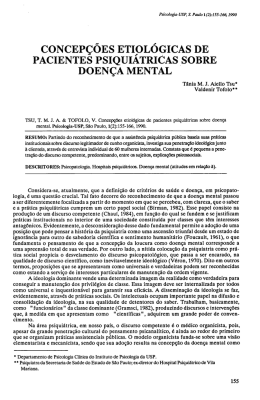 concepções etiológicas de pacientes psiquiátricas sobre