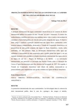 PROTE&Ccedil;&Atilde;O INTERNACIONAL DAS &Aacute;GUAS