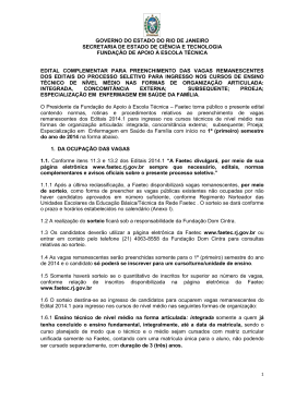 Edital Complementar - Funda&ccedil;&atilde;o Dom Cintra