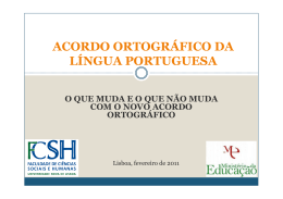 ACORDO ORTOGR&Aacute;FICO DA L&Iacute;NGUA PORTUGUESA