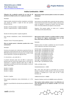 An&aacute;lise Combinat&oacute;ria - ENEM