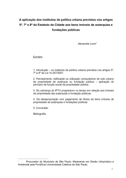 A aplicacao dos institutos de politica urbana previstos