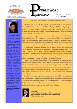 Lan&ccedil;amento da 1&ordf; Publica&ccedil;&atilde;o Peri&oacute;dica do NURP.